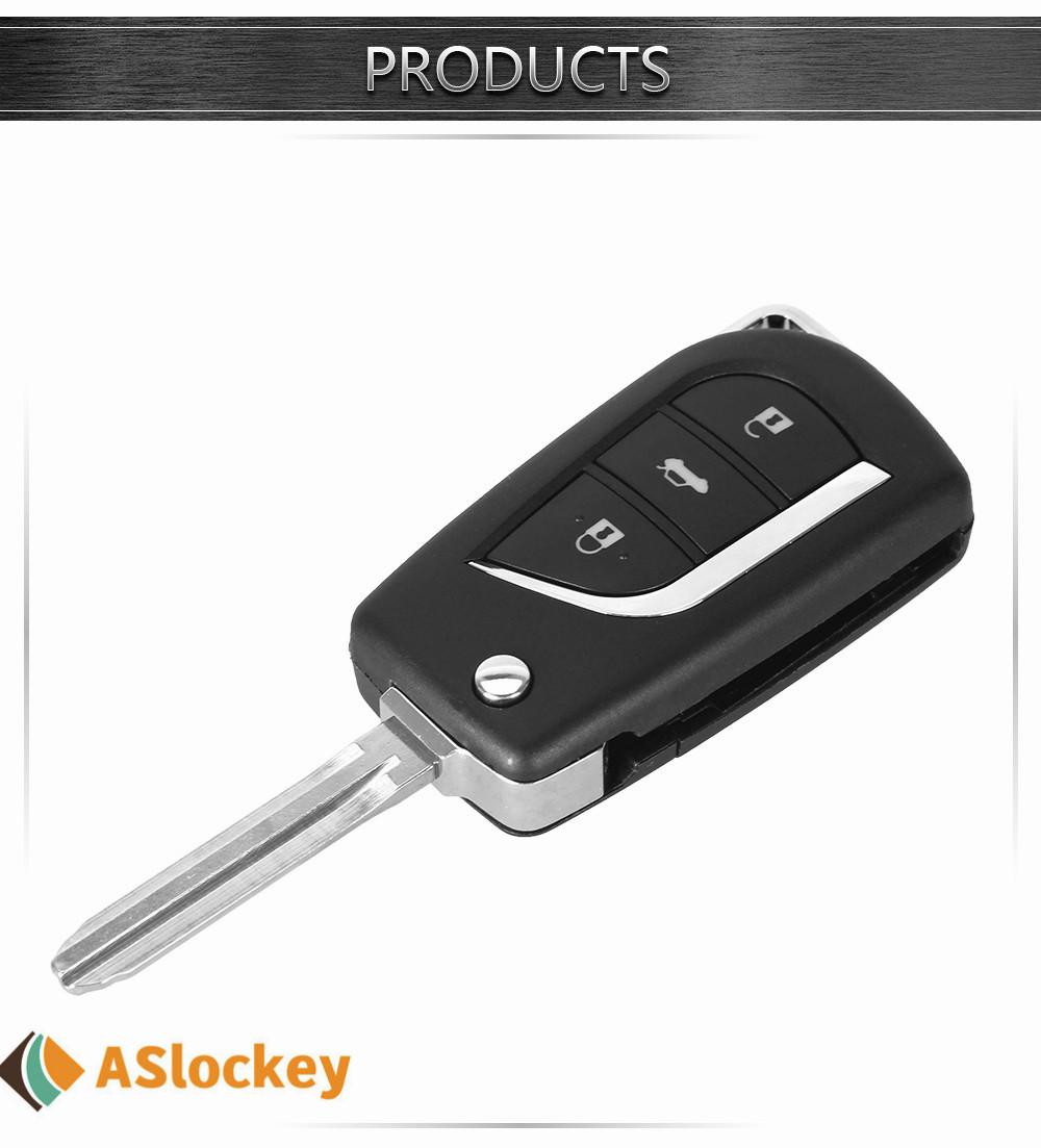 Toyota 3 button remote key shell